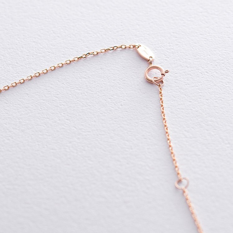 Кольє "Сердечко" в червоному золоті (фіаніт) кол01683 від ювелірного магазину Онікс - 2