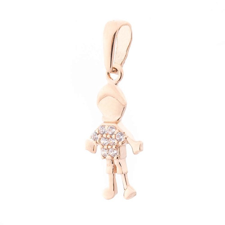 Золота підвіска "Хлопчик" з фіанітами п03155 від ювелірного магазину Онікс