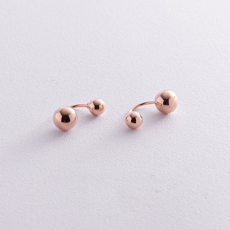 Сережки "Кульки" у червоному золоті с08255 від ювелірного магазину Онікс - 4