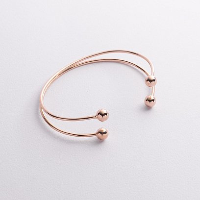 Жесткий браслет "Шарики" (красное золото) б05566 №5