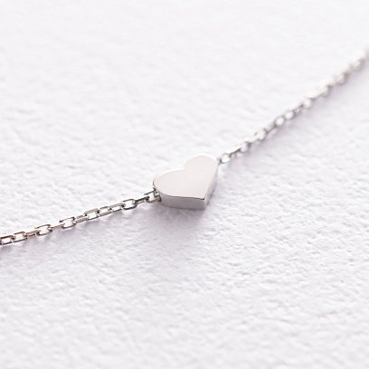 Колье "Сердечко" в белом золоте кол01771 №2