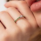 Золотое кольцо с бриллиантом и цаворитами кб0467di от ювелирного магазина Оникс - 3