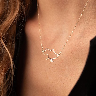 Кольє "Карта України" у жовтому золоті 4034ж №4