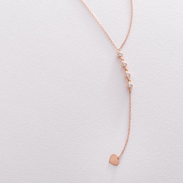 Золотое колье с фианитами кол01497 от ювелирного магазина Оникс - 5