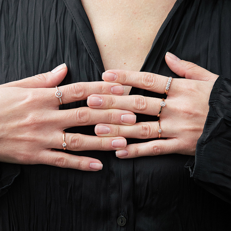 Золотое кольцо с бриллиантами 12234аг от ювелирного магазина Оникс - 5