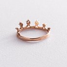 Золотое кольцо "Корона" (фианиты) к02909 от ювелирного магазина Оникс - 2