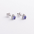 Золоті сережки - пусети (діаманти, сапфіри) сб0435nl от ювелирного магазина Оникс - 1