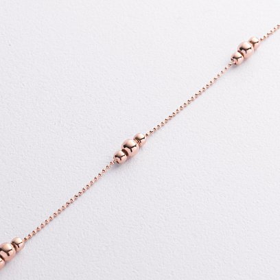 Золотой браслет "Шарики" на ногу б05561 №3