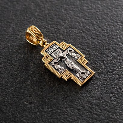 Срібний хрест "Розп'яття. Георгій Переможець" 133017 №2