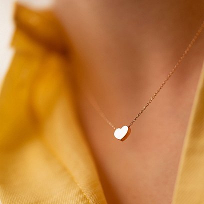 Колье "Сердечко" в красном золоте кол01229 №10