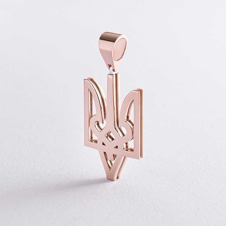 Золотой кулон Герб Украины "Тризуб" 123672400 от ювелирного магазина Оникс