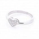 Срібний перстень "Сердечко" (фіаніт) 112165 от ювелирного магазина Оникс - 1