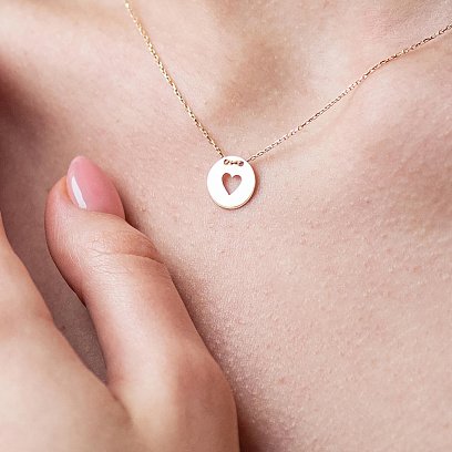 Колье "Сердечко" в желтом золоте кол01700с №10