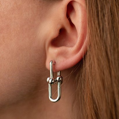 Серьги "Фантазия" в белом золоте с08793 №8