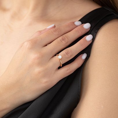 Золота заручальна каблучка з діамантом кб0230 №2