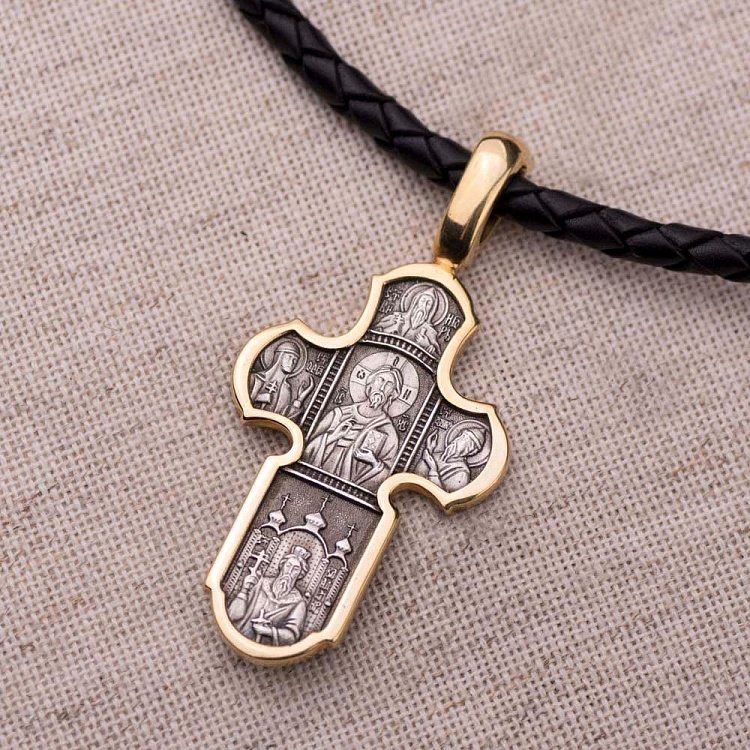 Православний хрест "Господь Вседержитель. Ікона Божої Матері" Незламна Стіна " 131465 від ювелірного магазину Онікс - 3