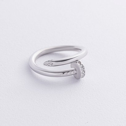 Каблучка "Цвях" у сріблі (фіаніти) 1426 №3