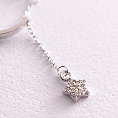 Золотое кольцо с подвеской "Звездочка" (фианиты) к06999 №3