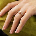 Кольцо "Гвоздь" в белом золоте (фианиты) к08439 от ювелирного магазина Оникс - 1