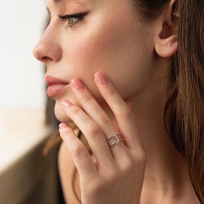 Серебряное кольцо с фианитами 901-01008 №2