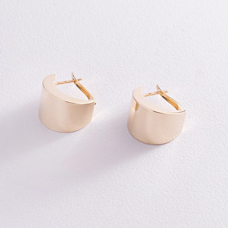 Сережки "Лунниця" у жовтому золоті 470569м від ювелірного магазину Онікс - 4