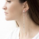 Срібні сережки з фіанітами "Падаюча зірка" 122157 от ювелирного магазина Оникс - 1