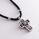 Мужской православный крест из эбенового дерева и серебра (на шнуре) эбен2 от ювелирного магазина Оникс - 4