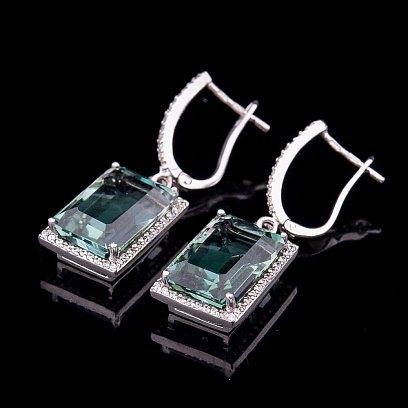 Серебряные серьги с фианитами 121130 №2