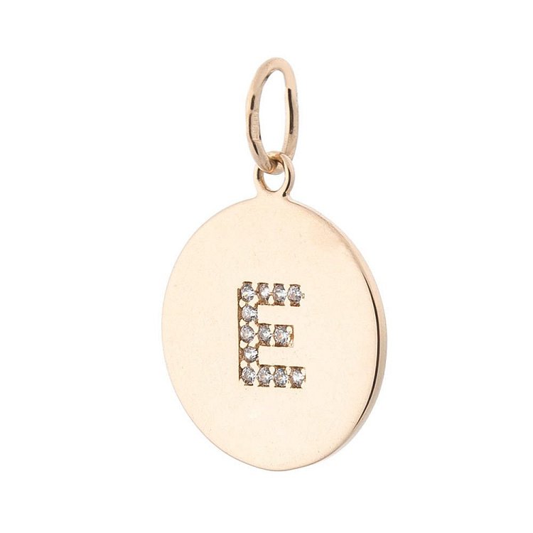 Золотая подвеска с буквой "Е" (фианиты) п01546е от ювелирного магазина Оникс