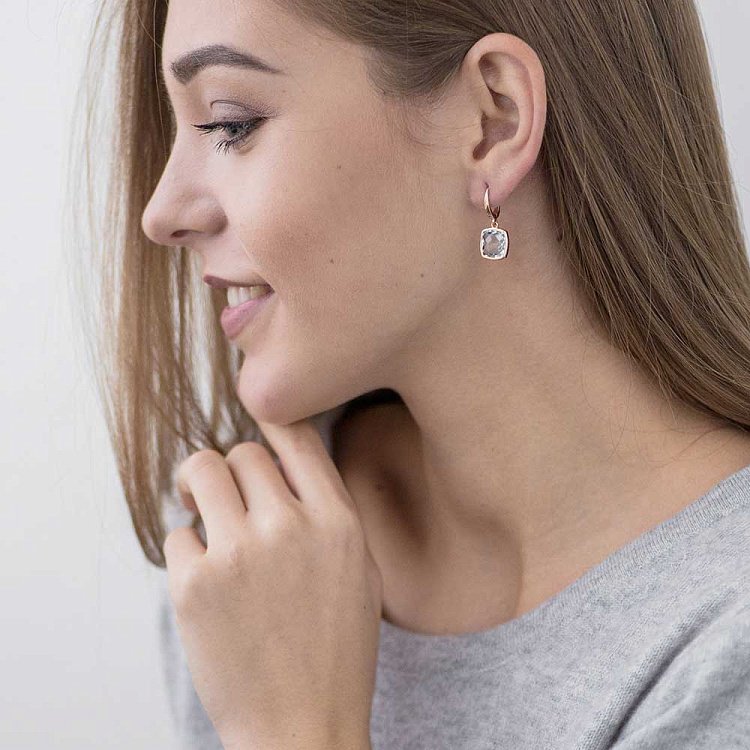 Золотые серьги с топазом т14048686 от ювелирного магазина Оникс - 3