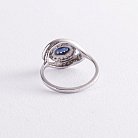 Золотое кольцо с бриллиантами и сапфирами к1523 от ювелирного магазина Оникс - 4