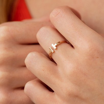 Каблучка "Tina" в червоному золоті к05179 №4