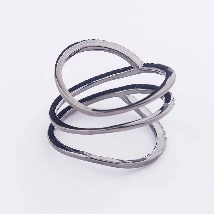 Срібний перстень з фіанітами 111811 від ювелірного магазину Онікс - 2