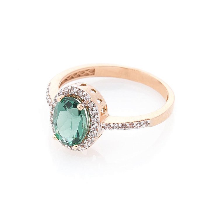 Золотые серьги (празиолит, фианиты) с04687 от ювелирного магазина Оникс - 2