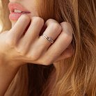 Золотое помолвочное кольцо c сердечками (фианит) к07511 от ювелирного магазина Оникс - 1