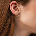 Сережки "Конюшина" в жовтому золоті с08991 от ювелирного магазина Оникс - 3