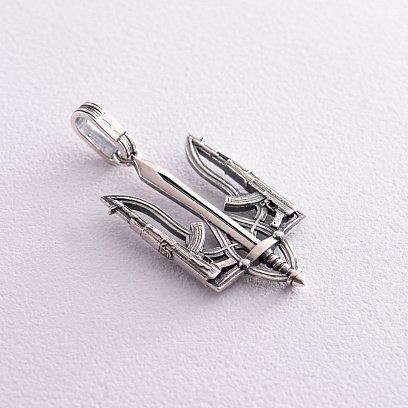 Підвіска "Герб України - Тризуб" у сріблі 133150 №3