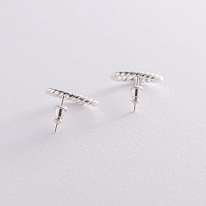 Серебряные серьги - пусеты "Триана" 122987 №3