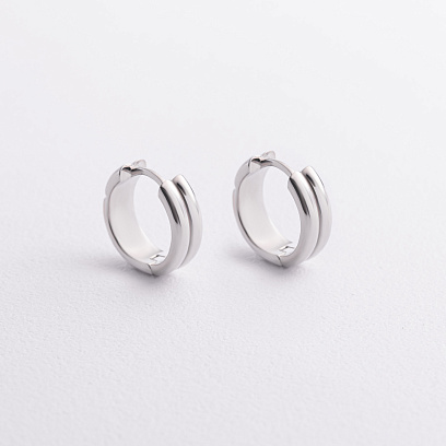 Срібні сережки - кільця 7456р №3