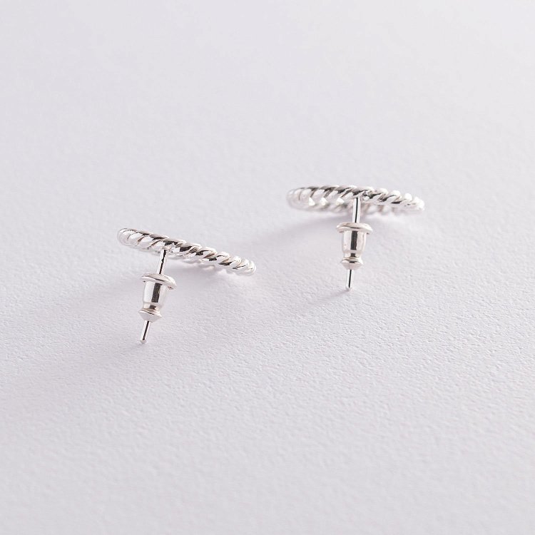 Серебряные серьги - пусеты "Триана" 122987 от ювелирного магазина Оникс - 2