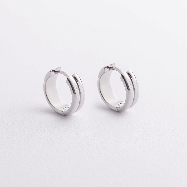 Срібні сережки - кільця 7456р від ювелірного магазину Онікс - 2