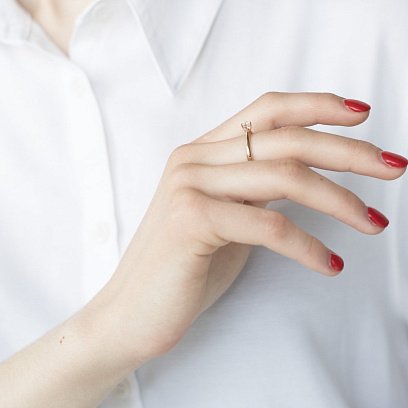 Золотое помолвочное кольцо (цирконий Swarovski) к06228 №4