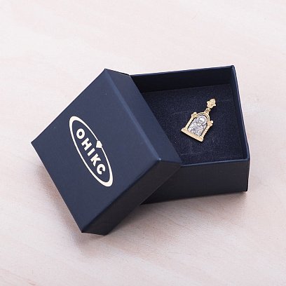 Серебряная подвеска "Иисус" с позолотой 131804 №3