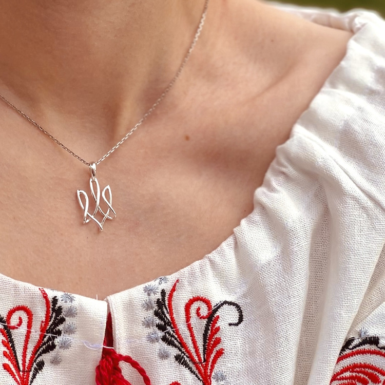 Серебряный кулон "Герб Украины - Тризуб" 133132 от ювелирного магазина Оникс - 7