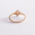 Золотое кольцо "Клевер" с фианитами к07007 от ювелирного магазина Оникс - 4