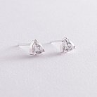 Срібні сережки - пусети "Трикутники" (фіаніт) 12659 от ювелирного магазина Оникс - 4