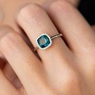 Золотое кольцо (топаз "Лондон Блю", бриллианты) кб0528sm от ювелирного магазина Оникс - 2