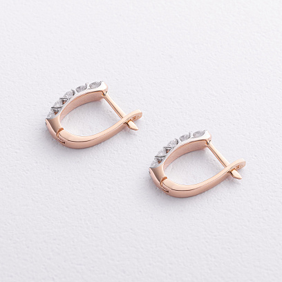 Золотые серьги с бриллиантами 22878аг №2