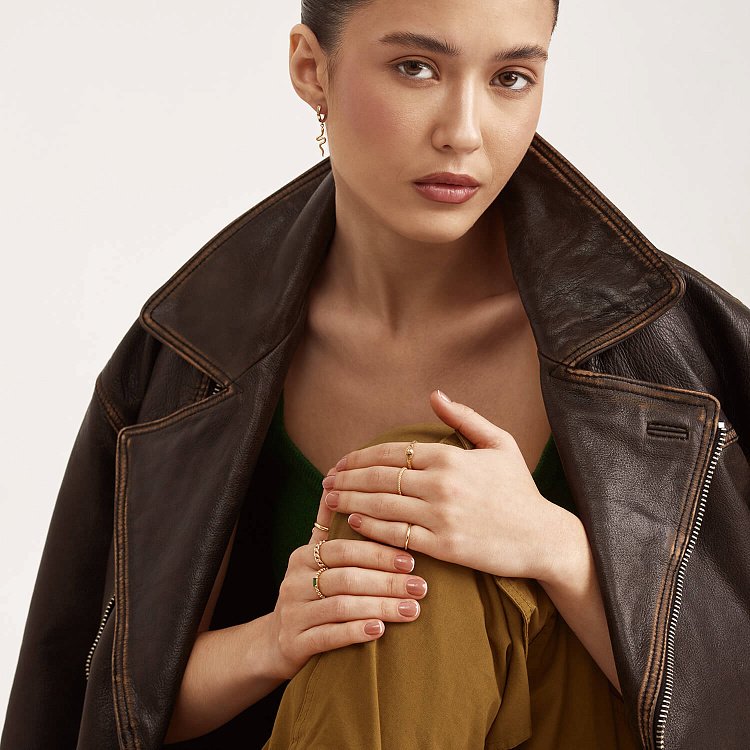 Сережки - кільця "Змії" у жовтому золоті с08022 від ювелірного магазину Онікс - 9