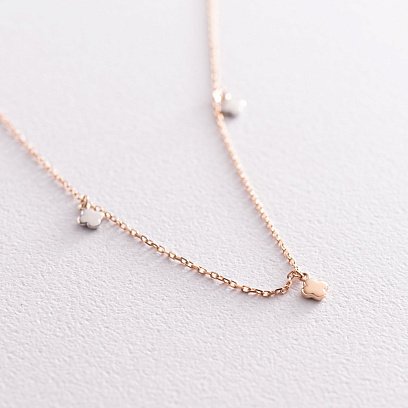 Золотой браслет на ногу "Клевер" б03683 №6